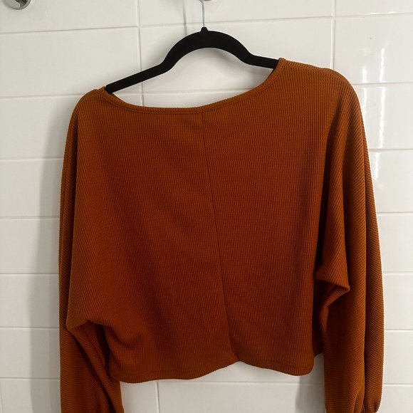 Waffle Sweater - Brown (Shein) - Picture 2 of 2
